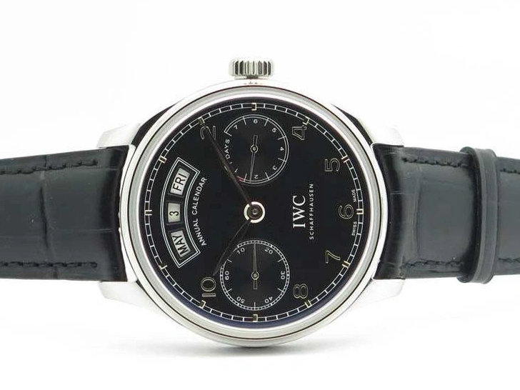 MIROTIME 0408 Portuguese Real PR Real Annual Calendar IW5035 YLF 1:1 Best Edition Black Dial On Leather Strap A Soft 7240